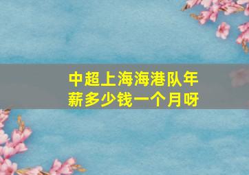 中超上海海港队年薪多少钱一个月呀