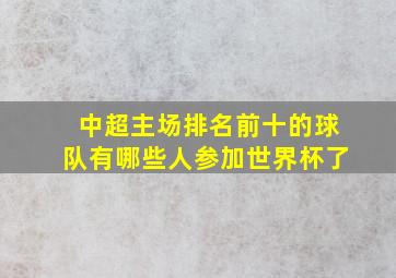 中超主场排名前十的球队有哪些人参加世界杯了