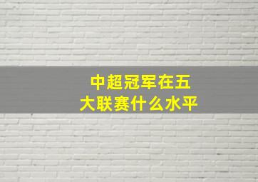 中超冠军在五大联赛什么水平