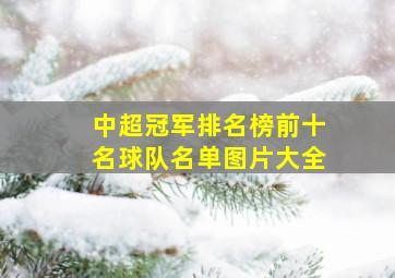 中超冠军排名榜前十名球队名单图片大全