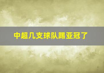 中超几支球队踢亚冠了