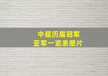 中超历届冠军亚军一览表图片