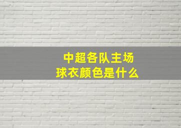 中超各队主场球衣颜色是什么