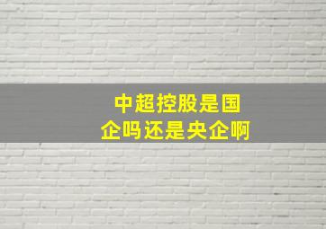 中超控股是国企吗还是央企啊