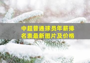 中超普通球员年薪排名表最新图片及价格