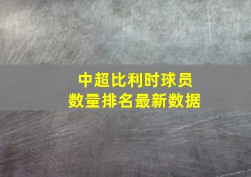 中超比利时球员数量排名最新数据