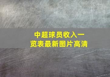 中超球员收入一览表最新图片高清