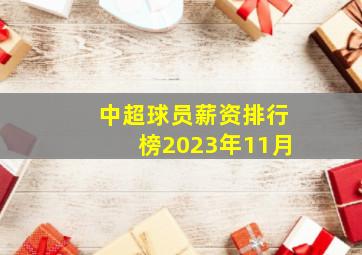 中超球员薪资排行榜2023年11月