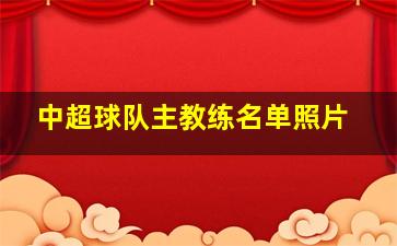 中超球队主教练名单照片