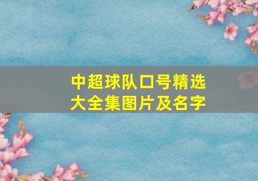 中超球队口号精选大全集图片及名字