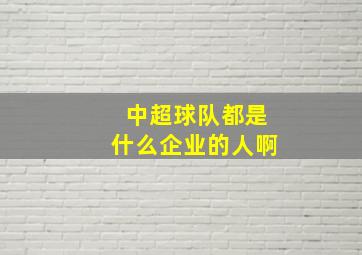 中超球队都是什么企业的人啊