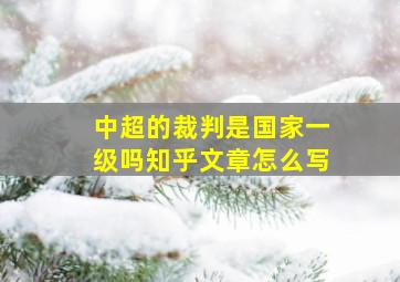 中超的裁判是国家一级吗知乎文章怎么写