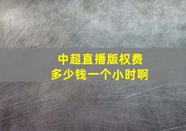 中超直播版权费多少钱一个小时啊