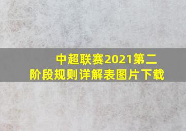 中超联赛2021第二阶段规则详解表图片下载