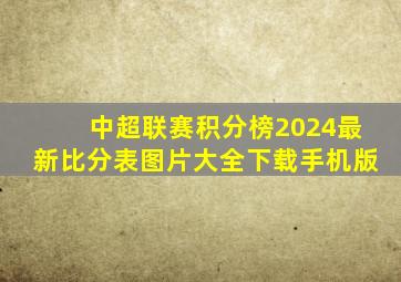 中超联赛积分榜2024最新比分表图片大全下载手机版