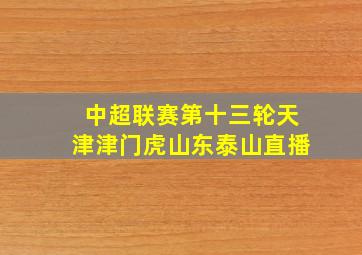 中超联赛第十三轮天津津门虎山东泰山直播