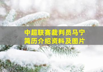 中超联赛裁判员马宁简历介绍资料及图片