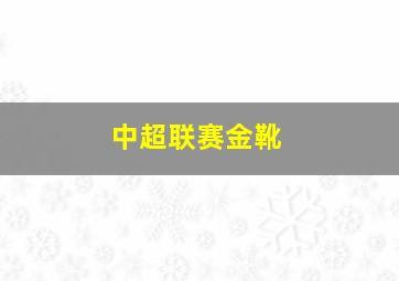 中超联赛金靴