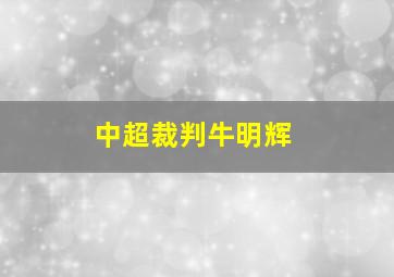 中超裁判牛明辉