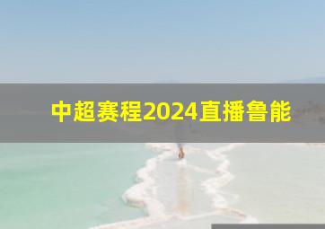 中超赛程2024直播鲁能