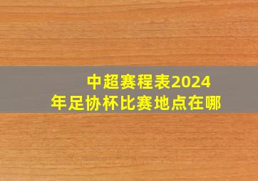 中超赛程表2024年足协杯比赛地点在哪