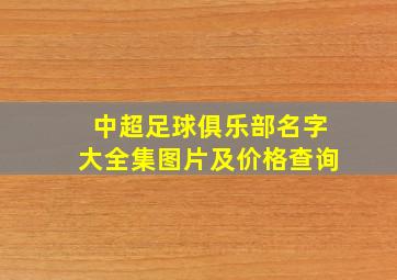 中超足球俱乐部名字大全集图片及价格查询