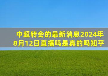 中超转会的最新消息2024年8月12日直播吗是真的吗知乎