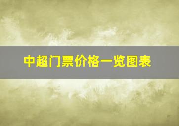 中超门票价格一览图表