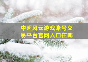 中超风云游戏账号交易平台官网入口在哪