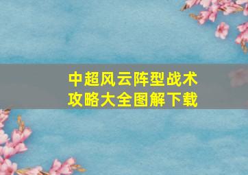 中超风云阵型战术攻略大全图解下载