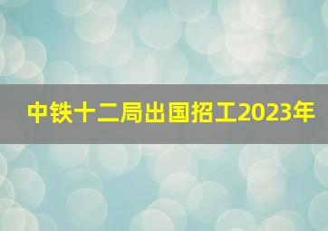 中铁十二局出国招工2023年