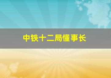 中铁十二局懂事长