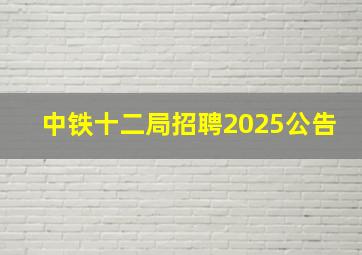 中铁十二局招聘2025公告