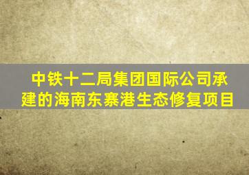 中铁十二局集团国际公司承建的海南东寨港生态修复项目