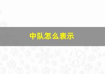 中队怎么表示