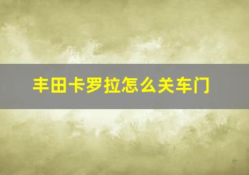 丰田卡罗拉怎么关车门