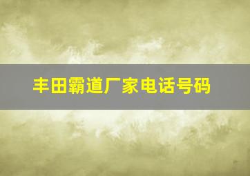 丰田霸道厂家电话号码