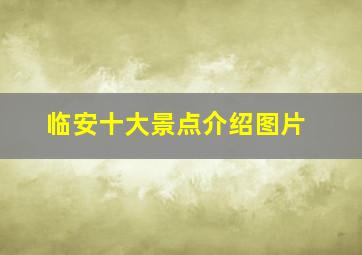 临安十大景点介绍图片