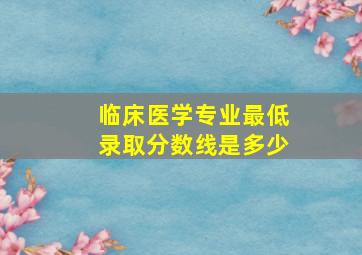 临床医学专业最低录取分数线是多少