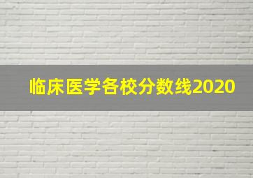 临床医学各校分数线2020