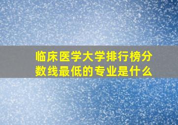 临床医学大学排行榜分数线最低的专业是什么