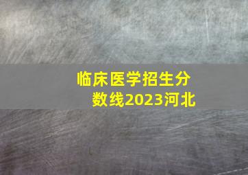 临床医学招生分数线2023河北