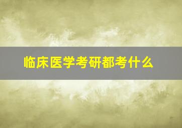 临床医学考研都考什么