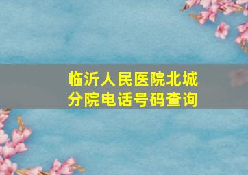 临沂人民医院北城分院电话号码查询