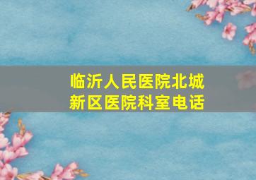 临沂人民医院北城新区医院科室电话