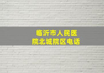 临沂市人民医院北城院区电话