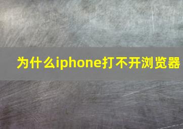 为什么iphone打不开浏览器