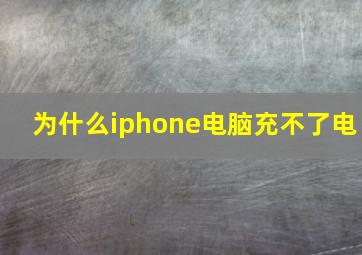 为什么iphone电脑充不了电