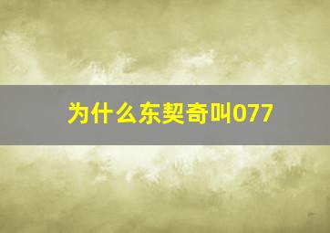 为什么东契奇叫077