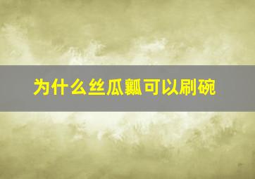 为什么丝瓜瓤可以刷碗